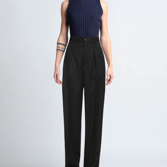 Nili Lotan Black High-Waisted Tailored Trousers
